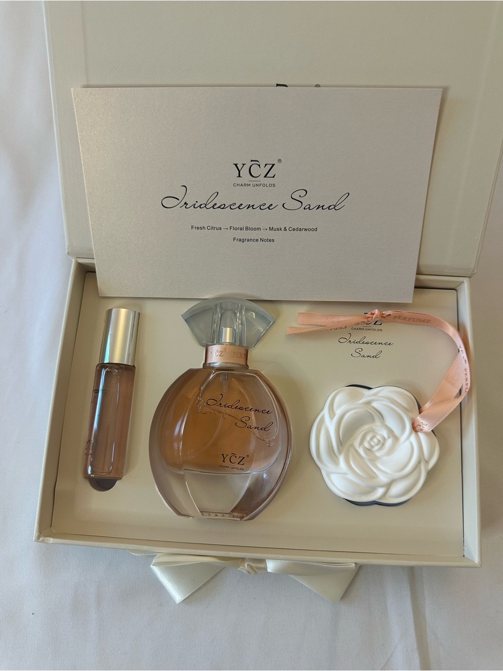 YCZ Charm Unfolds Iridescence Sand Fragrance Perfume Set of 3 New